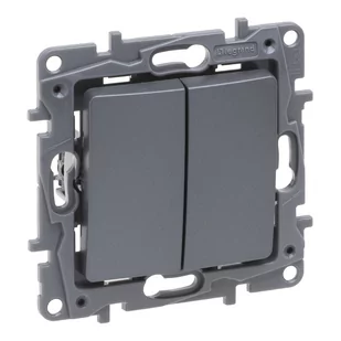 Legrand Łącznik schodowy Niloe Selection 762302 podwójny 10AX stal - Kostki, złączki, wtyczki - miniaturka - grafika 1