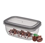 Pojemniki kuchenne - Pojemnik plastikowy do przechowywania żywności gładki prostokątny VADO 750 ml wysoki szary transparentny idealny na ciastka makarony mąkę cukier - miniaturka - grafika 1