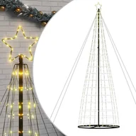 Choinki - vidaXL Stożkowa choinka z lampek, 1534 ciepłych białych LED, 503 cm - miniaturka - grafika 1