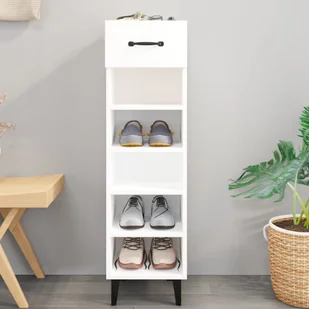 Lumarko Szafka na buty, biała, 30x35x105 cm, materiał drewnopochodny - Szafki na buty - miniaturka - grafika 9
