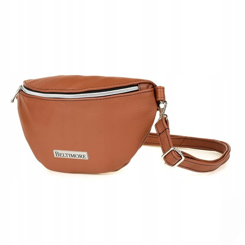 Torebka skórzana brązowa Saszetka Kangurka Nerka Camel Beltimore F44