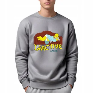 BLUZA MĘSKA Szara Dresowa Na Prezent Urodziny Dla Fana SIMPSONOWIE Wzory L - Bluzy męskie - miniaturka - grafika 1