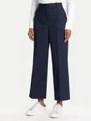 Spodnie damskie - Tommy Hilfiger Spodnie materiałowe WW0WW45791 Granatowy Wide Leg - miniaturka - grafika 1