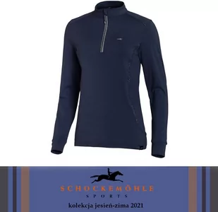 Schockemohle Bluzka damska WINTER PAGE.SP Style AW21 - true navy - Koszulki sportowe damskie - miniaturka - grafika 1