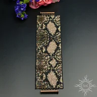 Bransoletki - Snake Skin III, szeroka wyplatana bransoleta, beading - miniaturka - grafika 1