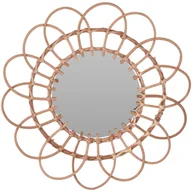 Lustra - Home Styling Collection Lustro wiklinowe plecione BOHO w wiklinowej ramie okrągłe 49 cm 569026 - miniaturka - grafika 1