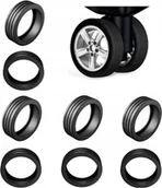 Akcesoria podróżnicze - SILIKONOWE POKROWCE NA KÓŁKA WALIZKI BAGAŻU OCHRONA KÓŁ ZESTAW 8 SZTUK - miniaturka - grafika 1