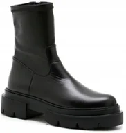 Botki damskie - CZARNE MODNE BOTKI WORKERY CARINII B9444 SKÓRA PŁASKI OBCAS R.40 - miniaturka - grafika 1