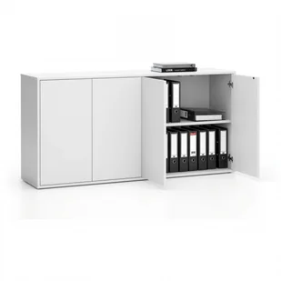 B2B Partner Szafka biurowa z drzwiami LAYERS, długa, 1582 x 400 x 777, biała 611515 - Szafki biurowe - miniaturka - grafika 2