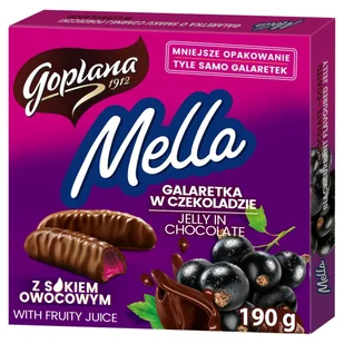 Jutrzenka Mella galaretka w czekoladzie Czarna porzeczka 190g 5900352002576 - Cukierki - miniaturka - grafika 1
