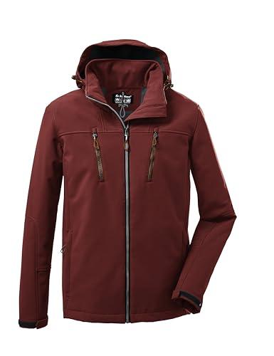 killtec Męska kurtka softshellowa/kurtka outdoorowa z odpinanym kapturem KOW 163 MN SFTSHLL JCKT, wypalana czerwień, S, 37711-000