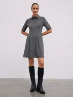 Sukienki - BGN Sukienka w kolorze czarno-szarym - miniaturka - grafika 1