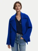 Płaszcze damskie - Desigual Płaszcz wełniany Shortcolor 25WWEW11 Niebieski Regular Fit - miniaturka - grafika 1