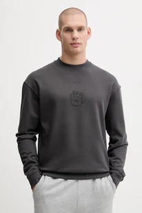 BOSS bluza bawełniana męska kolor szary z aplikacją 50545529 - Bluzy męskie - miniaturka - grafika 1