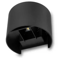 Lampy ogrodowe - Kinkiet Ogrodowy Elewacyjny LED 2x3W 4000K Regulowany góra dół Czarny PINUS LUMILED - miniaturka - grafika 1