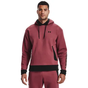 Męska bluza  UNDER ARMOUR UA Recover Fleece Hoodie - bordowa - Bluzy sportowe męskie - miniaturka - grafika 1