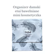 Kosmetyczki, organizery i kuferki - Kosmetyczka mini organizer damski etui bawełniane kolorowe  PIÓRKA - miniaturka - grafika 1