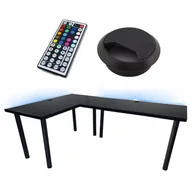 Biurka gamingowe - Biurko Gamingowe Narożne Przelotka Led - miniaturka - grafika 1