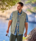 Swetry męskie - Kamizelka reporterska z kieszeniami Mężczyzna Atlas For Men - Kolor : Zielony - Rozmiar : 4XL - miniaturka - grafika 1