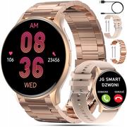 Smartwatch - Smartwatch damski z funkcją rozmów ciśnienie puls polskie menu zegarek dla kobiety / dwa paski - JG Smart HK89 - miniaturka - grafika 1
