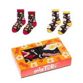 Skarpetki dla dzieci - Zestaw kolorowych skarpetek w jajka i tosty r.30-35 - mixTURY Śniadaniowe - miniaturka - grafika 1