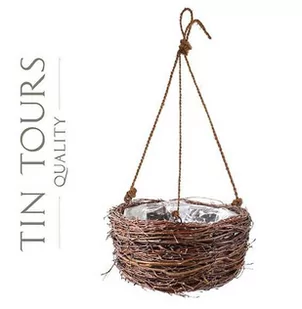 BRĄZOWY KOSZ WISZĄCY Z BRZOZY NA KWIATY 34x34x16/75 cm - Kwietniki BRĄZOWY KOSZ WISZĄCY Z BRZOZY NA KWIATY 34x34x16/75 cm - Kwietniki - miniaturka - grafika 1