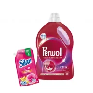 Środki do prania - Perwoll Zestaw Płyn do prania tkanin kolorowych Color (60 prań) + Silan Płyn do zmiękczania tkanin Fabrlhafter Blutenrausch gratis 3 l + 500 ml - miniaturka - grafika 1