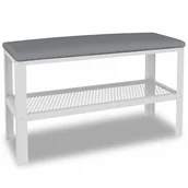 Ławki do przedpokoju - Skandynawskie siedzisko z półką na buty biały + szary C3-H17 - miniaturka - grafika 1