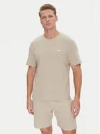 Koszulki męskie - BOSS T-Shirt Waffle 50535891 Beżowy Regular Fit - miniaturka - grafika 1