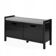 Ławki do przedpokoju - SoBuy Szafka z siedziskiem ławka pudełko Przedpokój Czarny FSR63-SCH - miniaturka - grafika 1