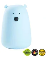 Zabawki interaktywne dla dzieci - Miś duży lampka silikonowa niebieska - Rabbit & Friends - miniaturka - grafika 1