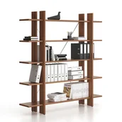 Regały biurowe - Regał biurowy wysoki długi SOLID, 1800 x 400 x 1825 mm, orzech - miniaturka - grafika 1