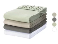 Prześcieradła - LIVARNO home Prześcieradło dżersejowe z bawełny z gumką, 140-160 x 200 cm - miniaturka - grafika 1