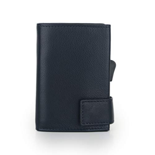 SecWal Etui na karty z przegródką na monety zatrzask, niebieski, Einheitsgröße, vintage