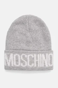 Moschino czapka z domieszką wełny kolor szary z grubej dzianiny M5672 60102 - Czapki damskie - miniaturka - grafika 1