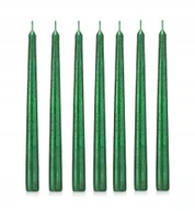 Świece - Świece stołowe stożek kokon kpl 24 szt zielone - miniaturka - grafika 1