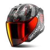 Kaski motocyklowe - Kask Otwarty Shark Skwal i3 Jet Czarny/CzerwonyXL - miniaturka - grafika 1