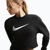 Kurtki i kamizelki sportowe damskie - Bluza treningowa damska Nike Pro Dri-Fit Crew Neck black/metallic silver/white - miniaturka - grafika 1