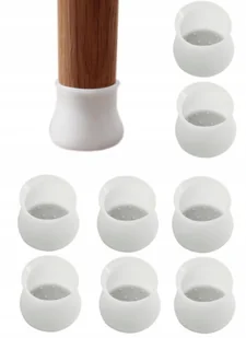 8 nakładki ochronne na krzesła nogi 25-45 mm białe - Meble modułowe i akcesoria - miniaturka - grafika 1