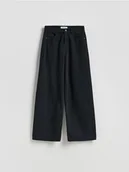 Spodnie damskie - Reserved - Jeansy wide leg z wysokim stanem - czarny - miniaturka - grafika 1