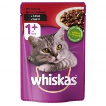 Whiskas Karma dla kotów 100g Saszetka z wołowiną w sosie - Mokra karma dla kotów - miniaturka - grafika 3