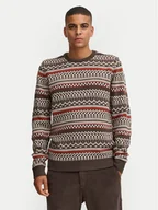 Swetry męskie - Blend Sweter 20717485 Brązowy Regular Fit - miniaturka - grafika 1