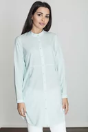 Koszule damskie - Miętowa Koszula -Tunika Zapinana Na Zatrzaski - miniaturka - grafika 1