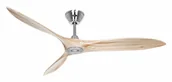 Wentylatory sufitowe - Energooszczędny wentylator sufitowy z pilotem Eco Airscrew 152 cm chrom / naturalne drewno - miniaturka - grafika 1