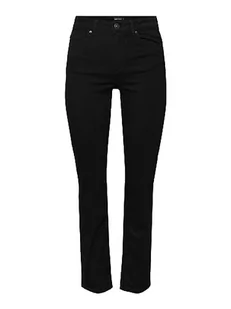 PIECES Damskie spodnie Pcdelly Straight Mw Ankl Bl648 Noos Bc spodnie, Black Denim, 32 W / 32L EU - Spodnie damskie - miniaturka - grafika 1
