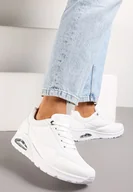 Moda i Uroda OUTLET - Białe Sneakersy z Podeszwą Air i Ozdobną Perforacją Florias - miniaturka - grafika 1