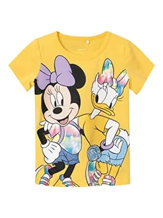 Bestseller A/S Dziewczęca koszulka NMFMARIA Daisy SS TOP WDI, Aspen Gold, 92, złoty (Aspen Gold), 92 cm - Koszulki i topy damskie - miniaturka - grafika 1
