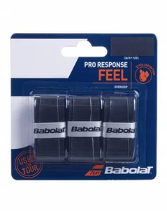 Owijka Tenisowa Babolat Pro Response Feel Czarne - Tenis ziemny - miniaturka - grafika 1