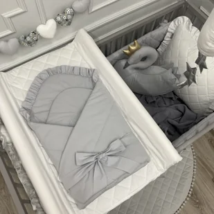 ROŻEK Z FALBANKĄ PORCELANOWO SZARY - Rożki i beciki - miniaturka - grafika 1