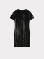 Sukienki - Błyszcząca sukienka o prostym kroju - miniaturka - grafika 1